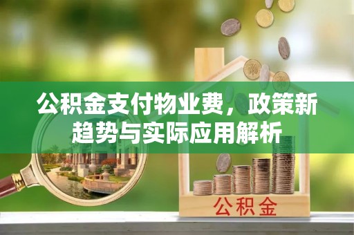 东河公积金支付物业费，政策新趋势与实际应用解析
