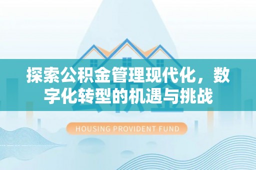 东河探索公积金管理现代化，数字化转型的机遇与挑战