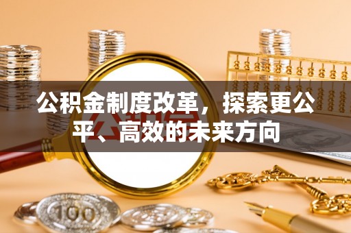 东河公积金制度改革，探索更公平、高效的未来方向
