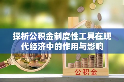 东河探析公积金制度性工具在现代经济中的作用与影响