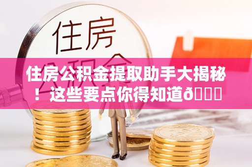东河住房公积金提取助手大揭秘！这些要点你得知道😎