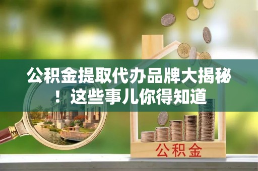 东河公积金提取代办品牌大揭秘！这些事儿你得知道